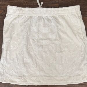 Minnie Mouse White bow Embroidered Skirt